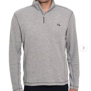 Robert Graham Polaris Heather Grey Long Sleeve Knit Pullover Skull‎ & Rose NWT